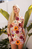 ST3892 3d Floral Applique Mesh Top