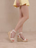 The Catalina | White Scalloped Espadrille Wedge for Summer