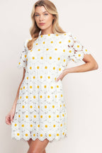A woven lace mini shift dress - ID23231 - Little Jill & Co.