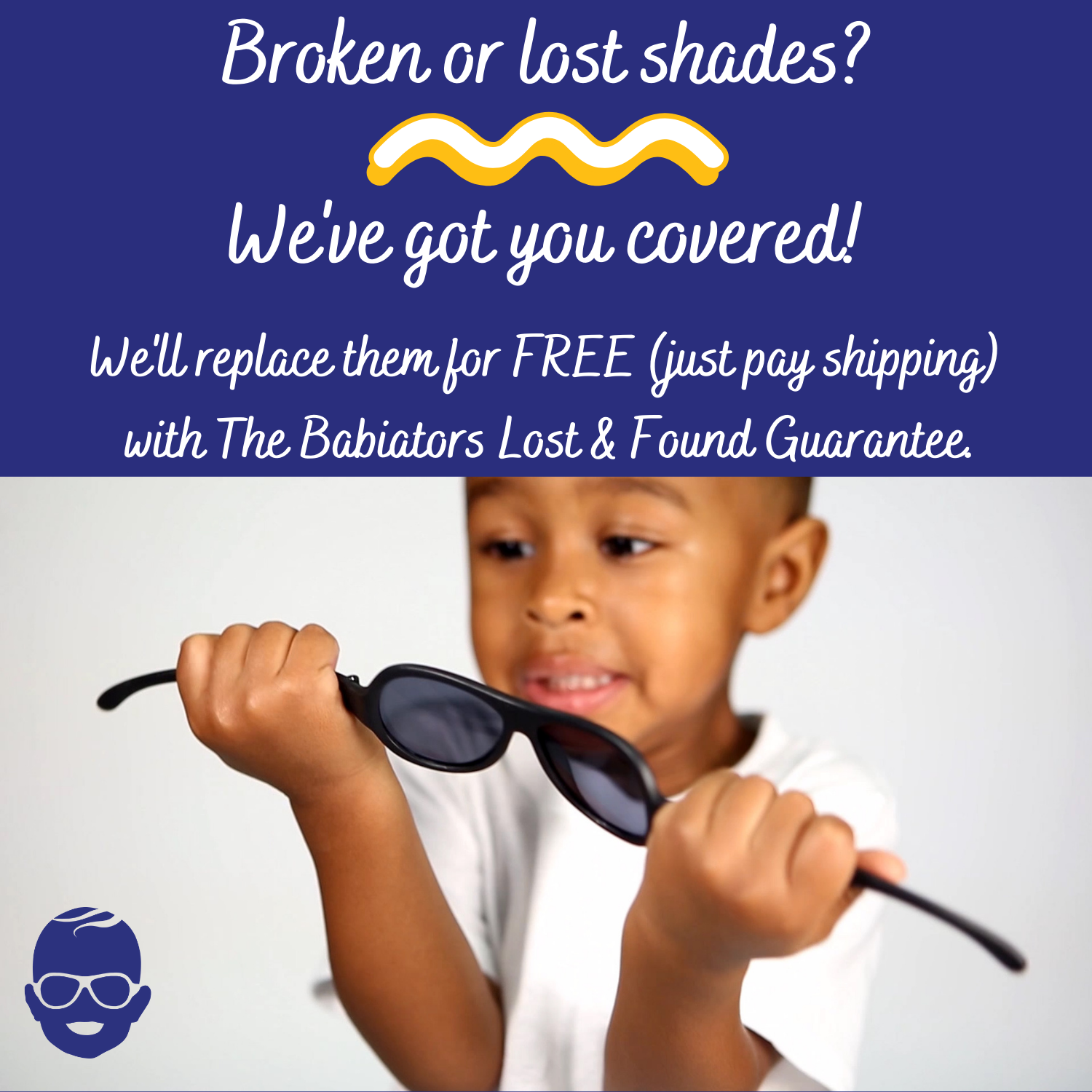Jet Black Navigator Baby and Kids Sunglasses