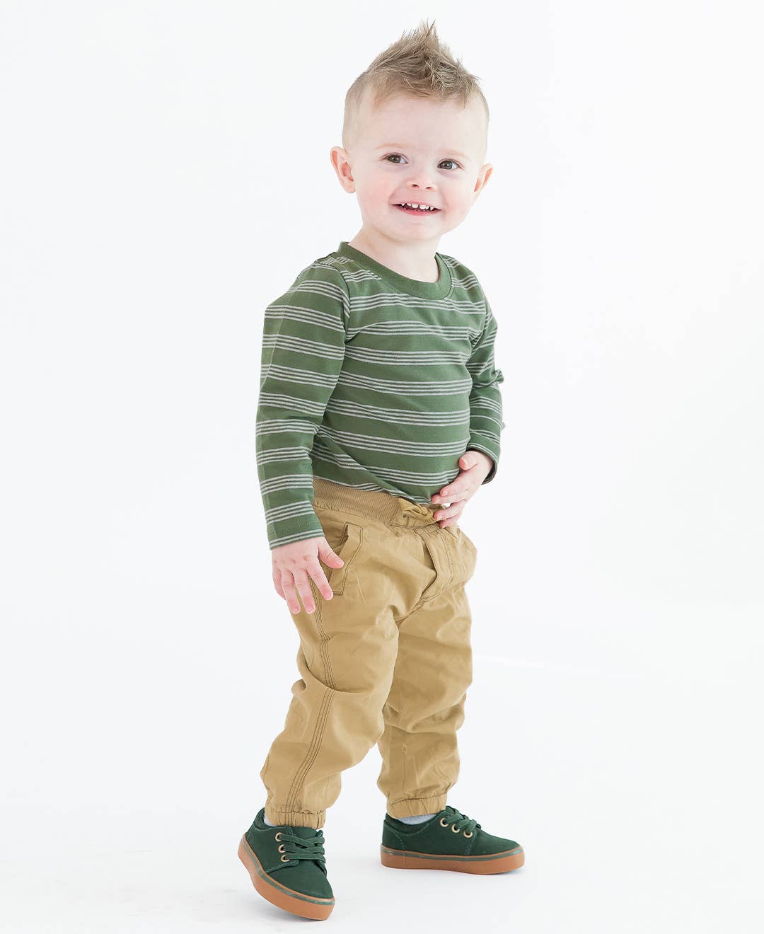 Boys Dark Khaki Jogger Pants