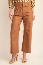 Ankle Cropped Pants Brown - Little Jill & Co.