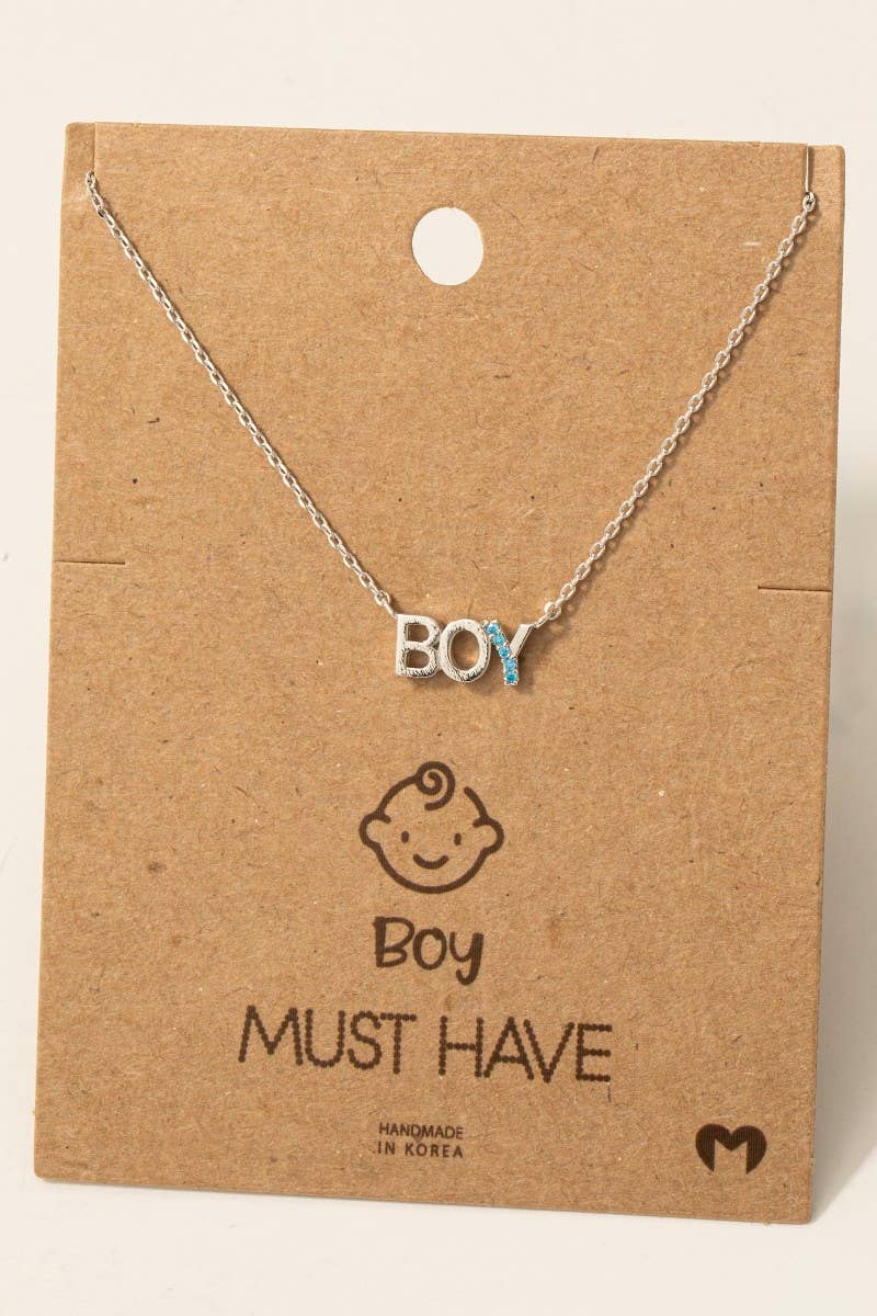 Gold Dipped Cz Studded Boy Pendant Necklace