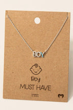 Gold Dipped Cz Studded Boy Pendant Necklace