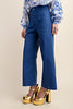 Ankle Cropped Pants Denim Color