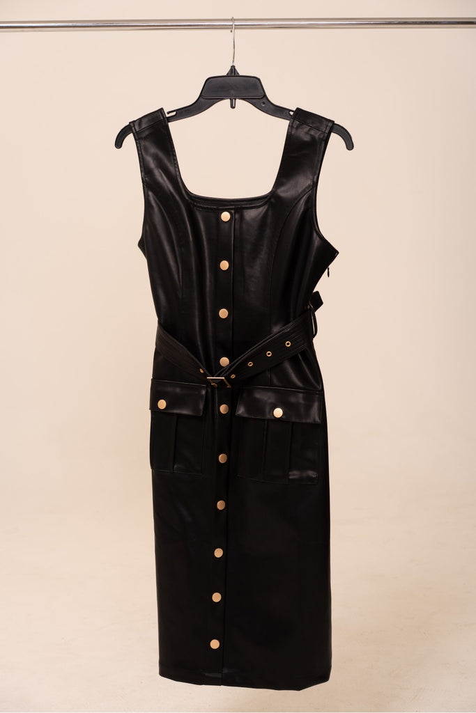 Faux Leather Tank Dress - Little Jill & Co.