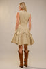 Western Stitch Flare Denim Dress Sand - Little Jill & Co.
