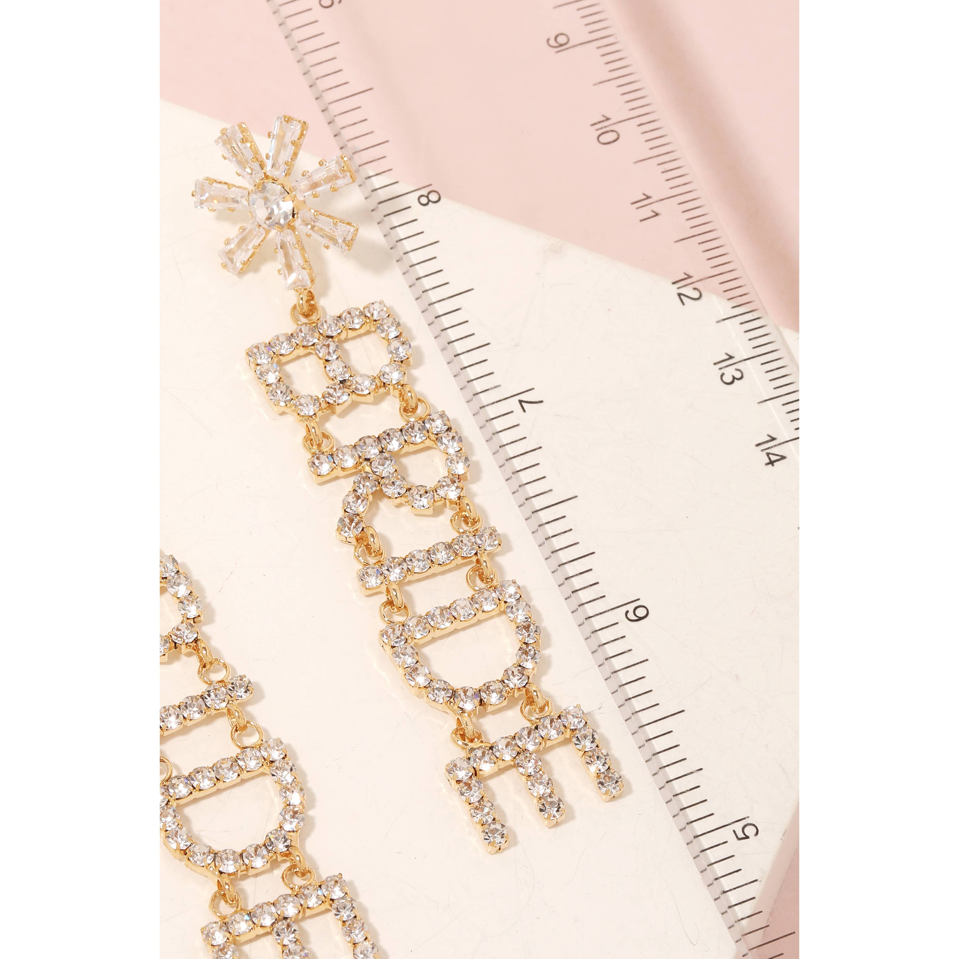 Floral Rhinestone Bride Earrings