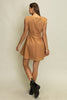 Caramel Ruched Side Cut-Out Mini Dress - Little Jill & Co.