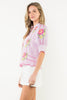Flower Embroidered Stripe Top