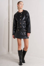 A quilted faux leather jacket - FJ1308