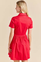 Button-Up Mini Denim Dress Featuring Gold Accent Buttons - Little Jill & Co.