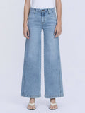 HIGH RISE TROUSER HEM TWIST WIDE LEG JEANS F9073