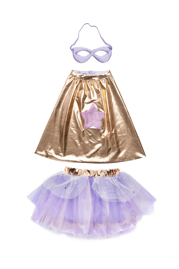 Super-duper Tutu, Cape & Mask, Metallic Rose Gold & Lilac