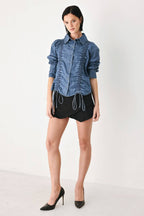 A lightweight denim top