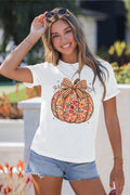 Floral Pumpkin Print Tee