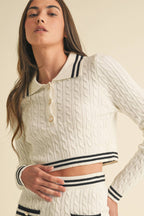 Cable-knitted Sweater top