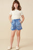 Girls Garment Washed Cargo Patch Pocket Set