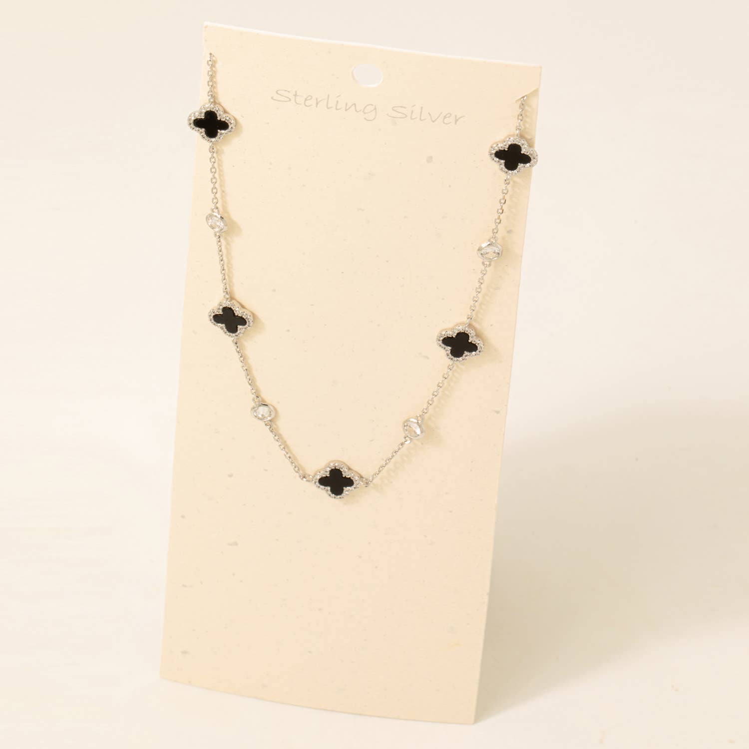 Sterling Silver Clover Charm Necklace