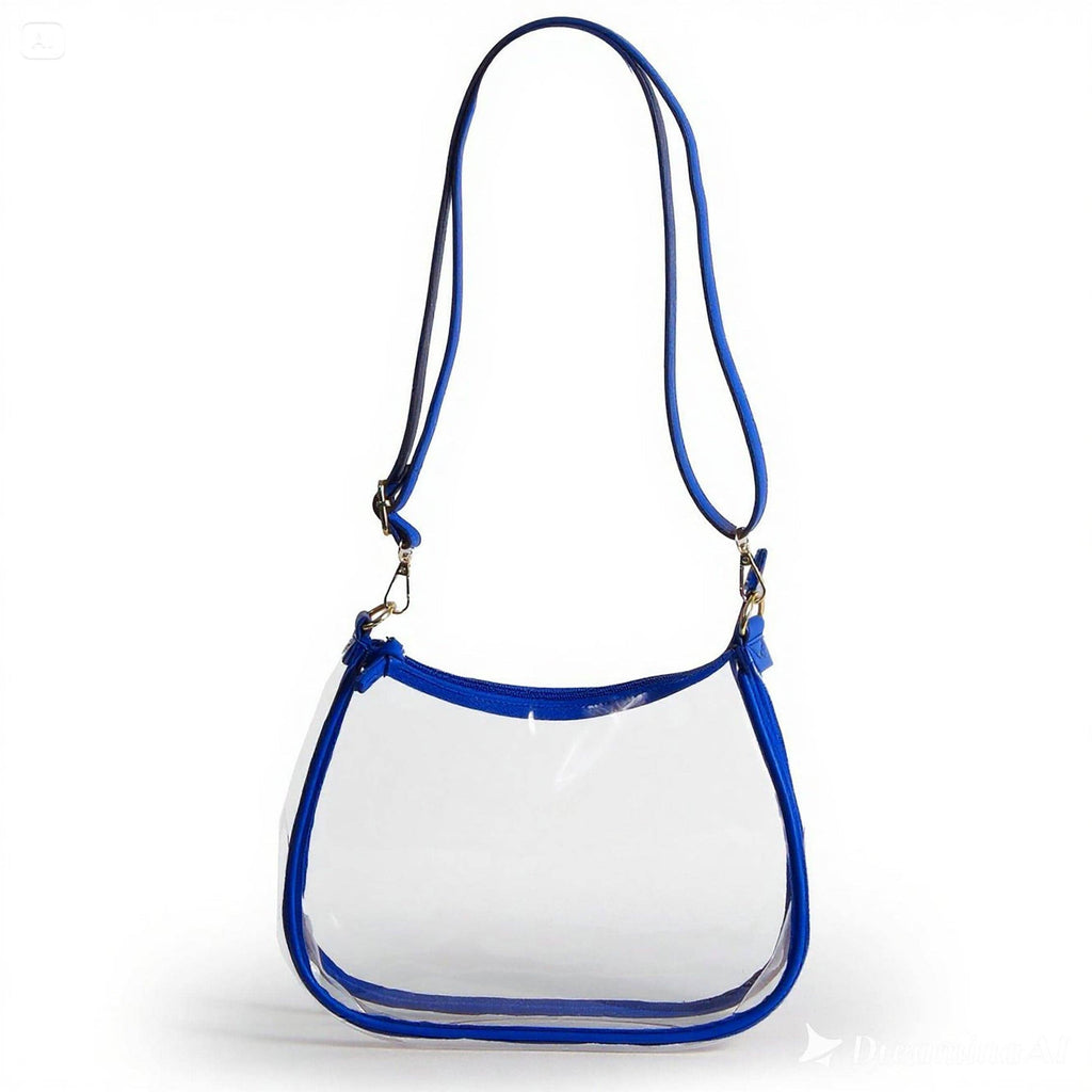 Sara Large Clear Purse - Royal Blue