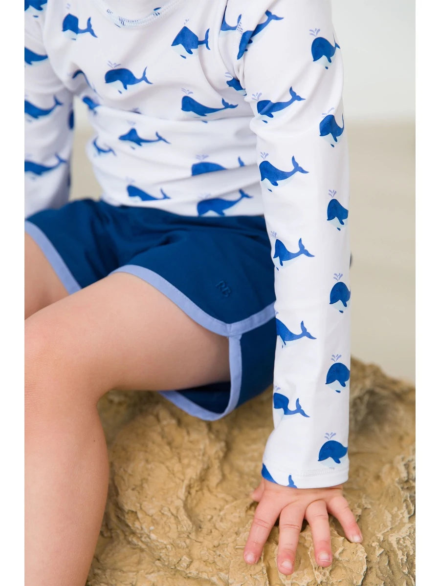Navy Dolphin Swim Trunks - Little Jill & Co.