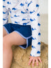 Navy Dolphin Swim Trunks