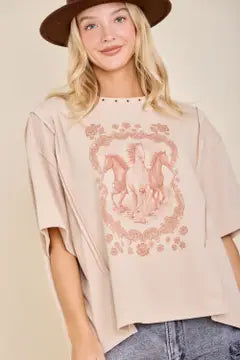 Western Horse Boho Top - Little Jill & Co.