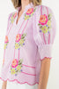 Flower Embroidered Stripe Top