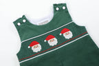 Green Corduroy Santa Smocked Longall