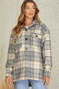 LONG SLEEVE WOVEN PLAID SHIRT JACKET