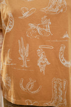 Western Graphic Tee Taupe - Little Jill & Co.