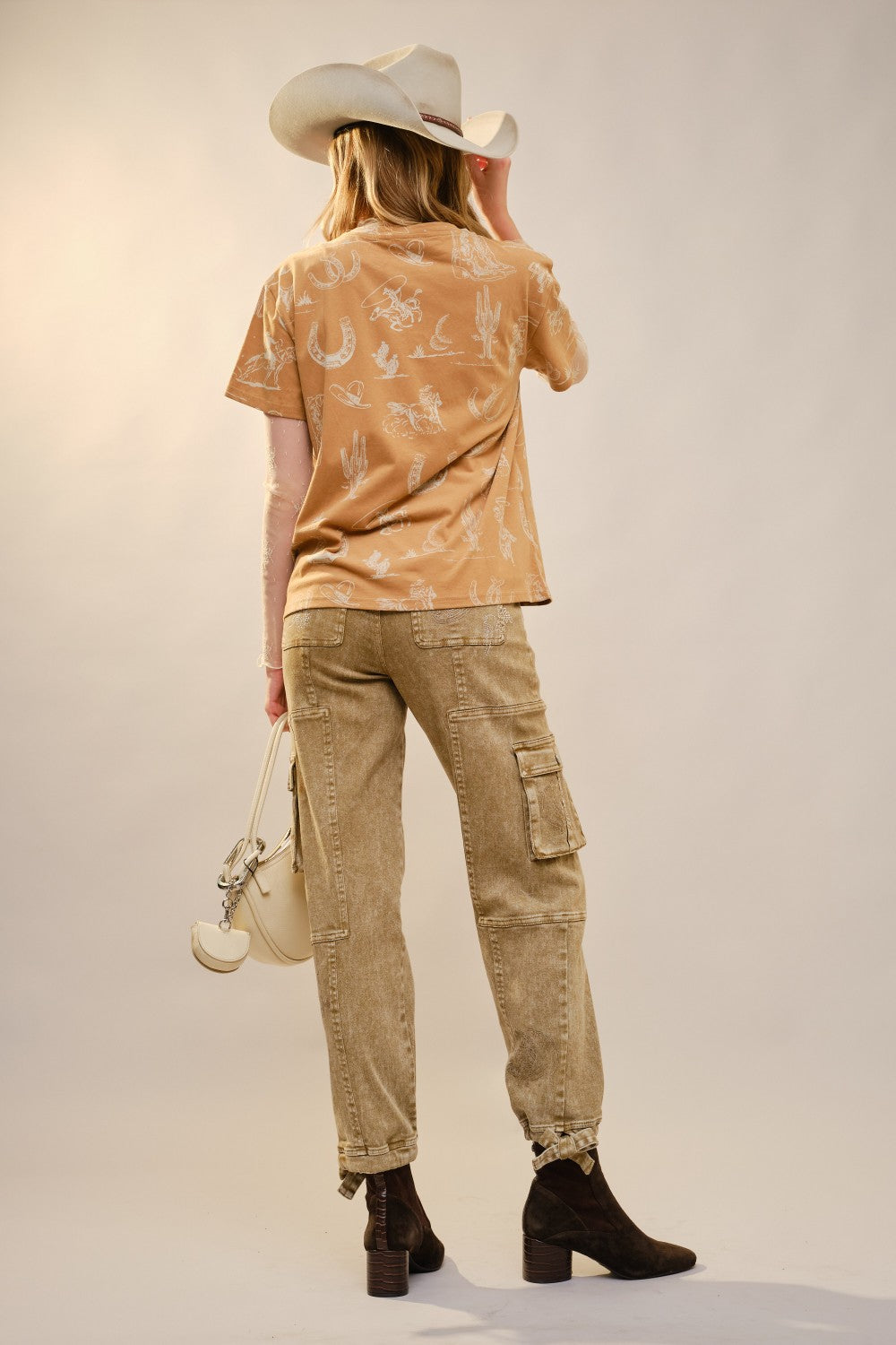 Western Graphic Tee Taupe - Little Jill & Co.