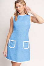 A solid woven mini dress - ID23498