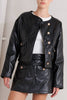 A quilted faux leather jacket - FJ1308