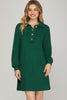 GREEN LONG SLEEVE KNIT BUTTON DOWN