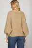 COLLARED DOLMAN SLEEVE RIBBED SWEATER