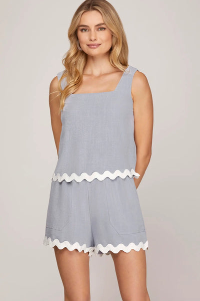 WOVEN CROP TOP WITH SHORTS SET - Little Jill & Co.