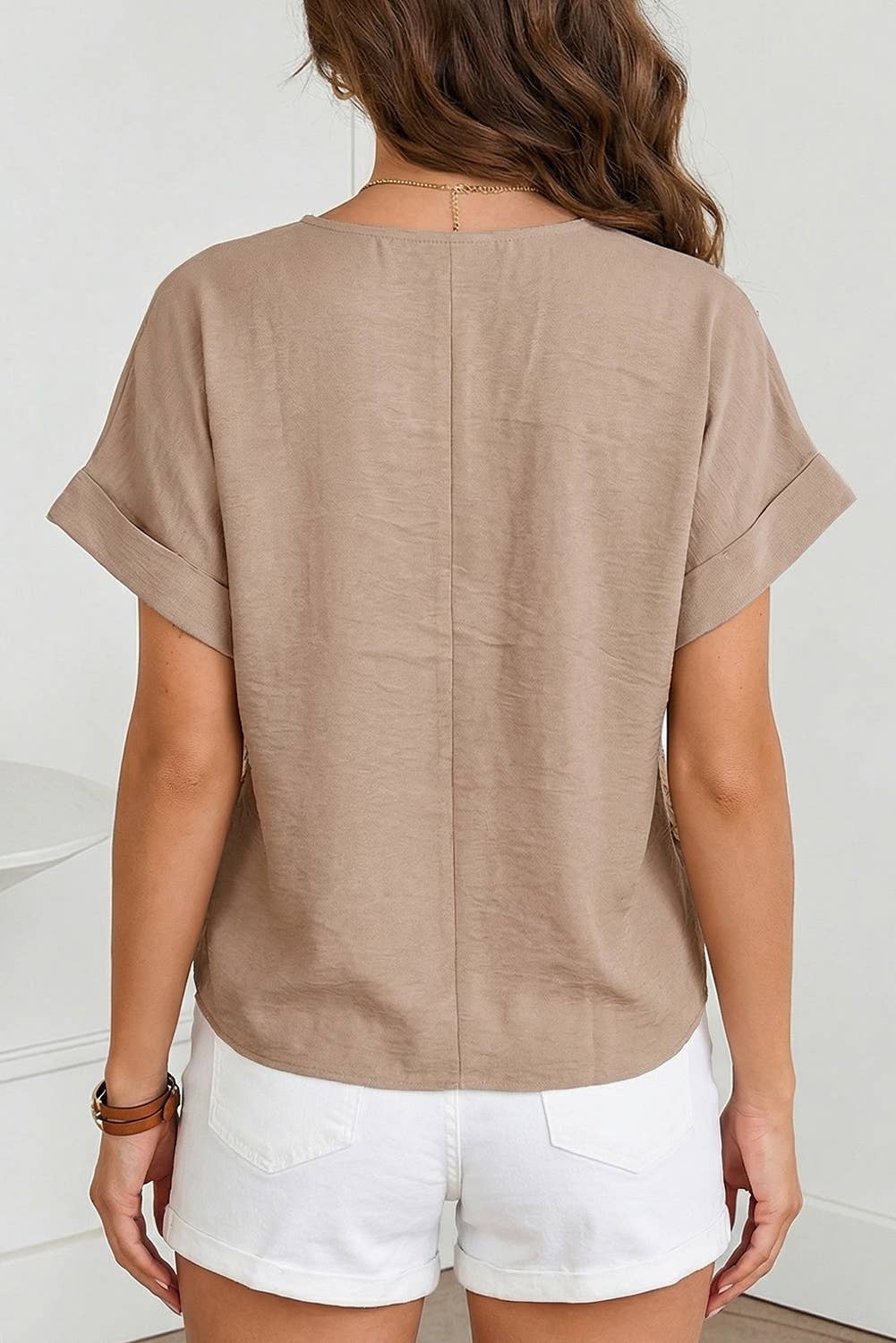 Crochet Lace Accent Blouse
