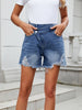Irregular Denim Frayed Shorts
