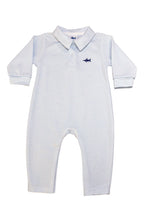 SBC Signature Boys Long Sleeve Polo Romper - Blue Stripe