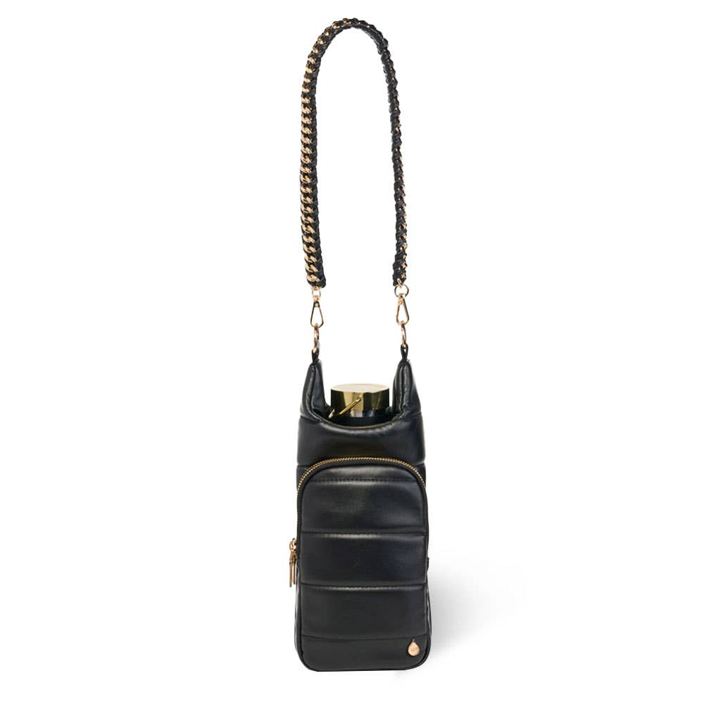 Black Vegan Leather HydroBag® with Strap Bundle