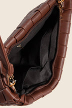 Faux Leather Basket Weave Bag