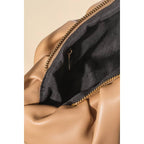 Faux Leather Rectangle Scrunch Fashion Bag