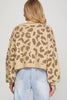LEOPARD PATTERNED BOW TIE SWEATER