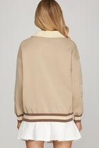 LONG SLEEVE V NECK KNIT PULL OVER TOP