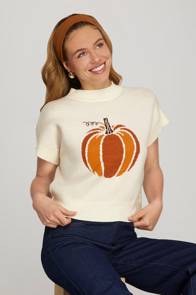 HALLOWEEN PUMPKIN PATTERN SWEATER TOP