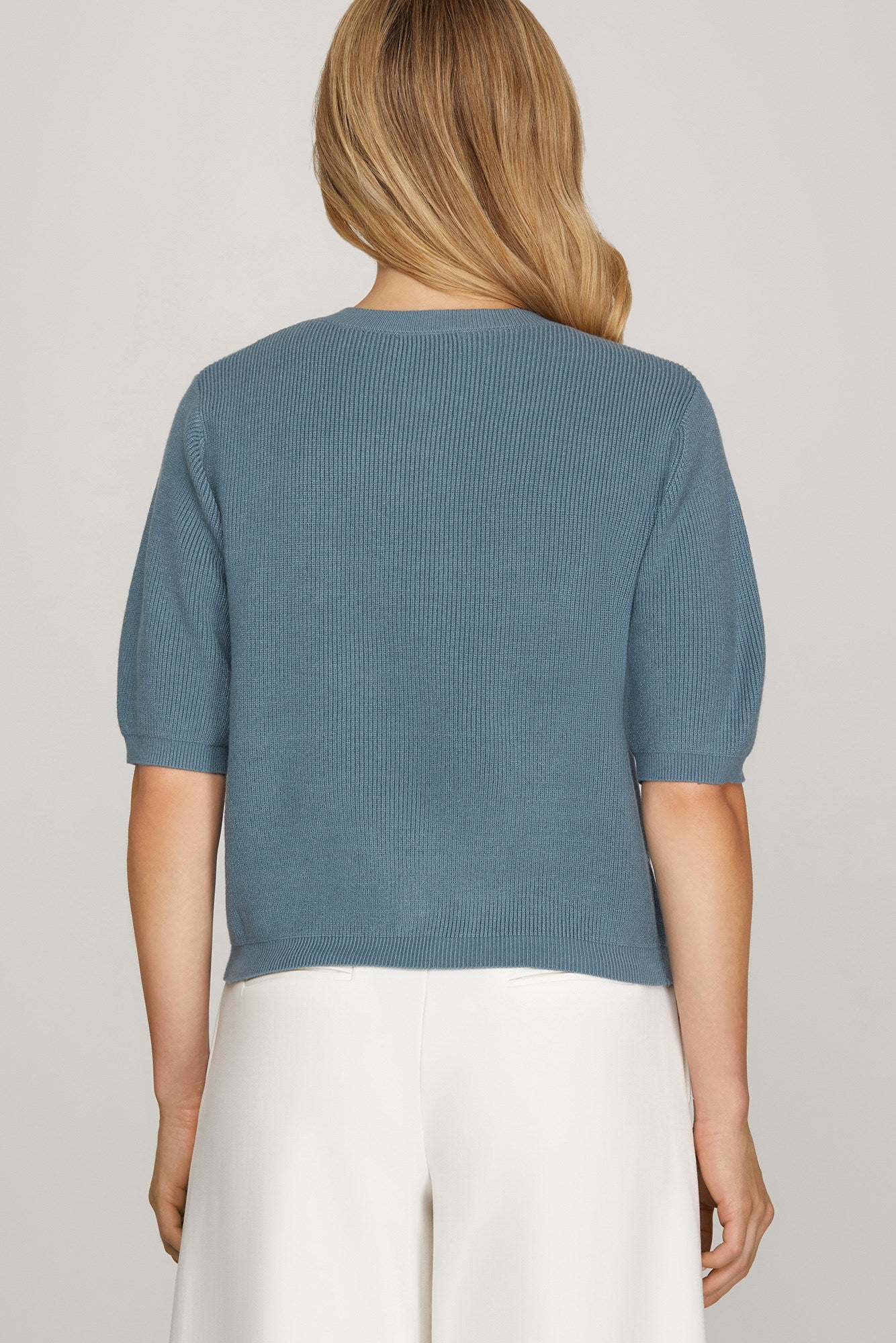 SHORT SLEEVE CONTRAST BOW KNIT CARDIGAN - Little Jill & Co.