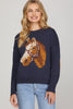 LONG SLEEVE HORSE PATTERN SWEATER - Little Jill & Co.