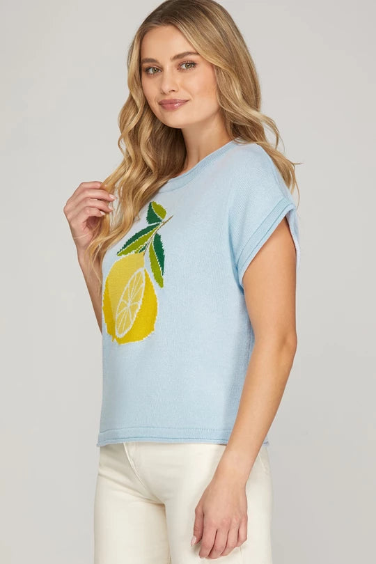 Drop SS Lemon Sweater - Little Jill & Co.