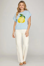Drop SS Lemon Sweater - Little Jill & Co.